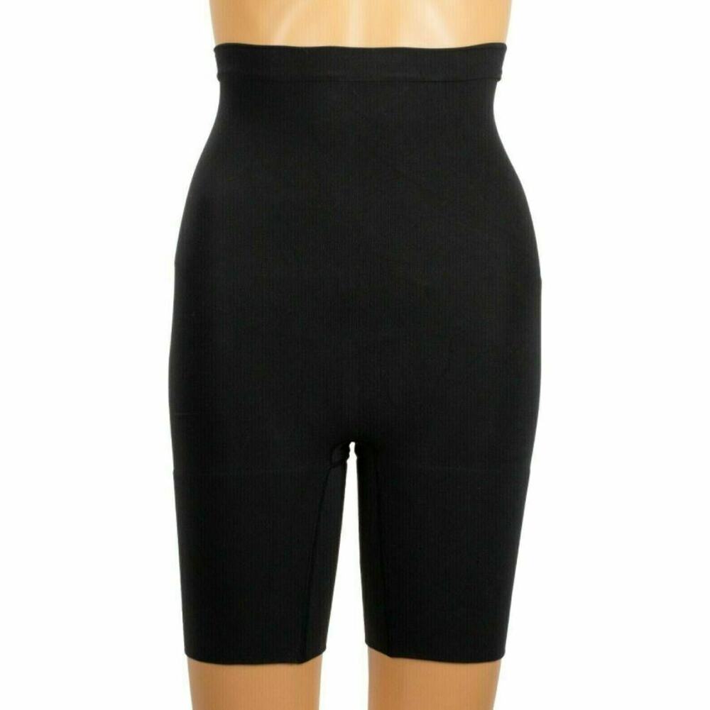 Spanx Womens High-Waisted Shaping Shorts Tummy Control Black Size Small MSRP $56